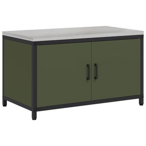 vidaXL Armadietto per Stoccaggio in Cucina HATTEM Verde Oliva Acciaio