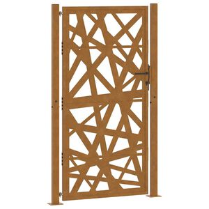 vidaXL Cancello da giardino 100x200 cm in acciaio corten design leggero