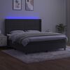 vidaXL Letto a Molle con Materasso e LED Grigio Scuro 180x200 cm