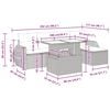 vidaXL Set Divano da Giardino 6 pz con Cuscini Grigio in Polyrattan