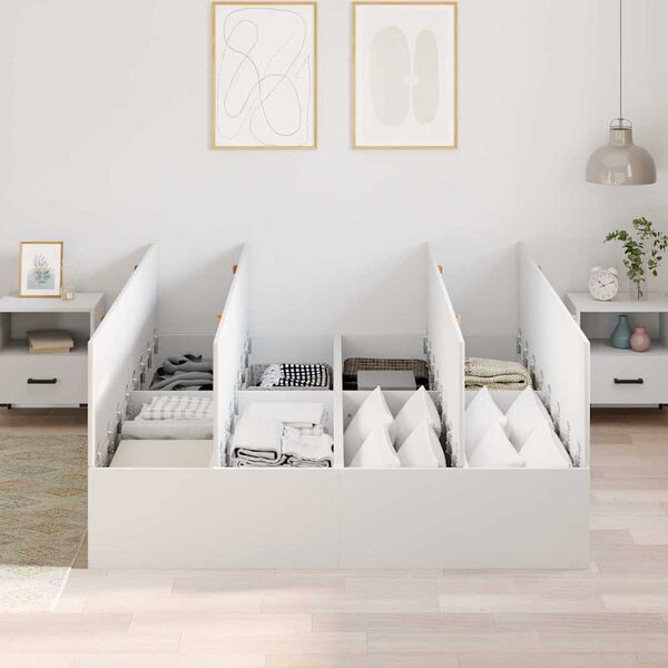 vidaXL Struttura letto con contenitore Bianco 160 x 200 cm