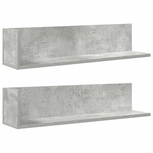 vidaXL Mensole a Muro 2pz Grigio Cemento 75x16,5x16,5 cm in Truciolato