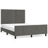 vidaXL Giroletto senza Materasso Grigio Scuro 140x200 cm Velluto