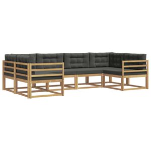 vidaXL Set di divani da esterno 6 pz Bianco e Antracite