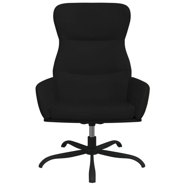 vidaXL Poltrona Relax con Poggiapiedi Nero in Tessuto di Microfibra