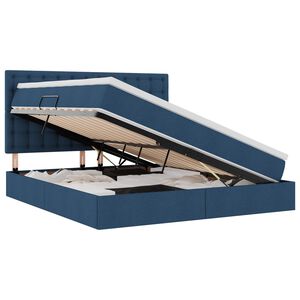 vidaXL Letto con contenitore e materasso Blu 160 x 200 cm Poliestere