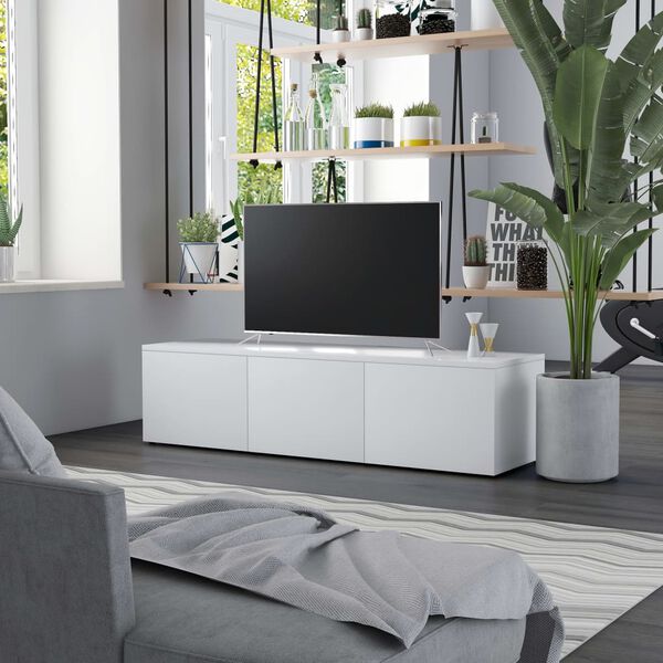 vidaXL Mobile Porta TV Bianco 120x34x30 cm in Legno Multistrato