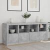 vidaXL Credenza con Luci LED Grigio Cemento 163x37x67 cm
