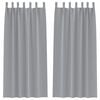 vidaXL Tende Blackout con Anelli 2 pz Grigio chiaro 225 x 140 cm