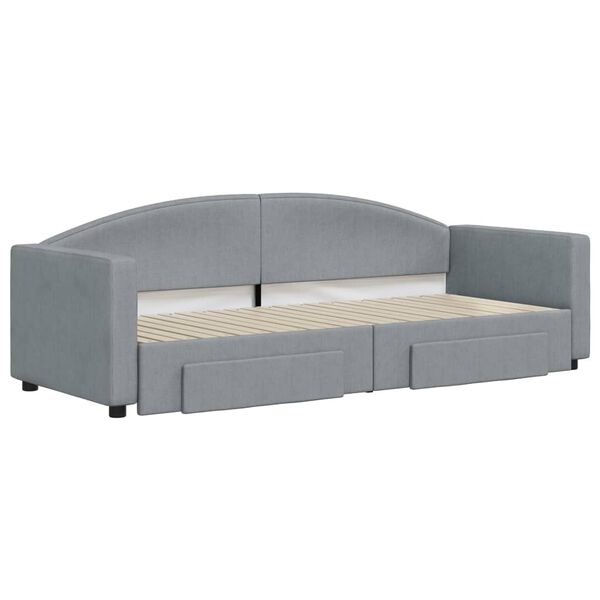 vidaXL Divano Letto Estraibile Cassetti Grigio Chiaro 80x200cm Tessuto