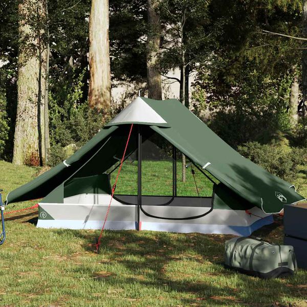 vidaXL Tenda da Campeggio per 2 Persone Verde Impermeabile