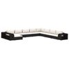 vidaXL Set Divani da Giardino 11 pz con Cuscini in Polyrattan Nero