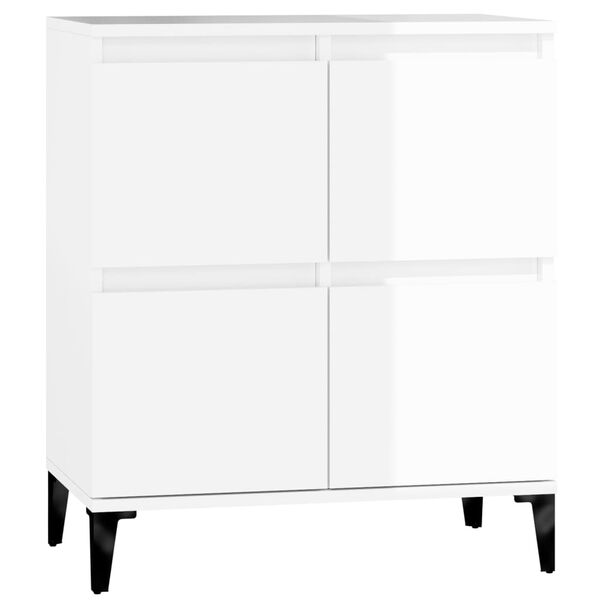 vidaXL Credenza Bianco Lucido 60x35x70 cm in Legno Multistrato