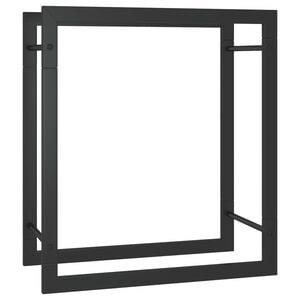vidaXL Portalegna Nero Opaco 50x28x56 cm in Acciaio