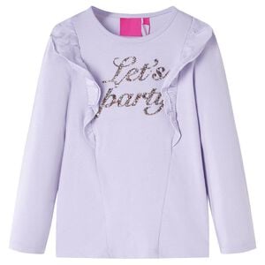 Maglietta Bambina Maniche Lunghe Lilla Chiaro 104