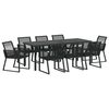 vidaXL Set da Pranzo per Giardino 9 pcs Nero
