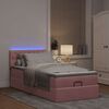 vidaXL Pouf Letto con Materasso e LED Rosa 80x200cm in Velluto