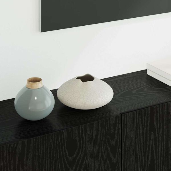 vidaXL Unit&agrave; TV da Parete 5 pcs Rovere Nero Legno multistrato