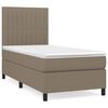 vidaXL Giroletto a Molle con Materasso Tortora 100x200 cm in Tessuto