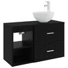 vidaXL Set di mobili per il bagno 2 pz Rovere Nero