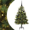 vidaXL Albero di Natale artificiale pieghevole con coni Verde 120 cm