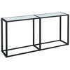 vidaXL Tavolo Consolle Bianco Marmo 160x35x75,5 cm in Vetro Temperato