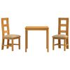 vidaXL Set da pranzo 3 pz Beige Legno di Quercia Massello