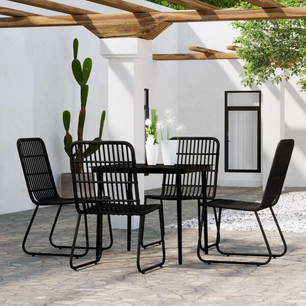vidaXL Set da Pranzo da Giardino 5 pz Nero