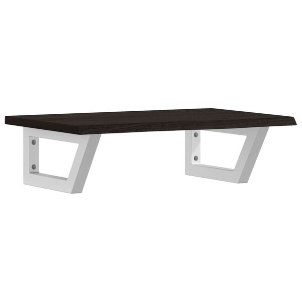 vidaXL Ripiano a Parete per Lavabo in Acciaio e Massello di Rovere