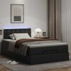 vidaXL Struttura Letto Pouf con Materasso Nero 120x200 cm Similpelle