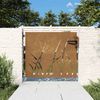 vidaXL Cancello da giardino 85x100 cm in acciaio Corten con design erba