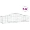 vidaXL Cesti Gabbioni ad Arco 20 pz 200x50x40/60 cm Ferro Zincato
