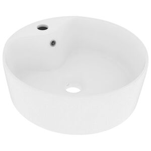 vidaXL Lavandino con Troppopieno Bianco Opaco 36x13 cm in Ceramica