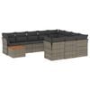 vidaXL Set Divani da Giardino 11 pz con Cuscini in Polyrattan Grigio