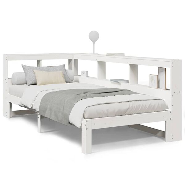 vidaXL Letto Libreria senza Materasso Bianco 100x200 cm Legno di Pino