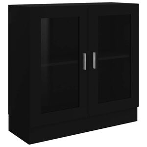 vidaXL Armadietto con Vetrina Nero 82,5x30,5x80 cm Legno Multistrato