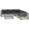 vidaXL Set Divani da Giardino 6 pz con Cuscini in Polyrattan Grigio