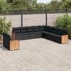 vidaXL Set Divani da Giardino 11 pz con Cuscini in Polyrattan Nero