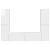 vidaXL Set mobile TV 6 pcs Bianco Lucido Legno multistrato