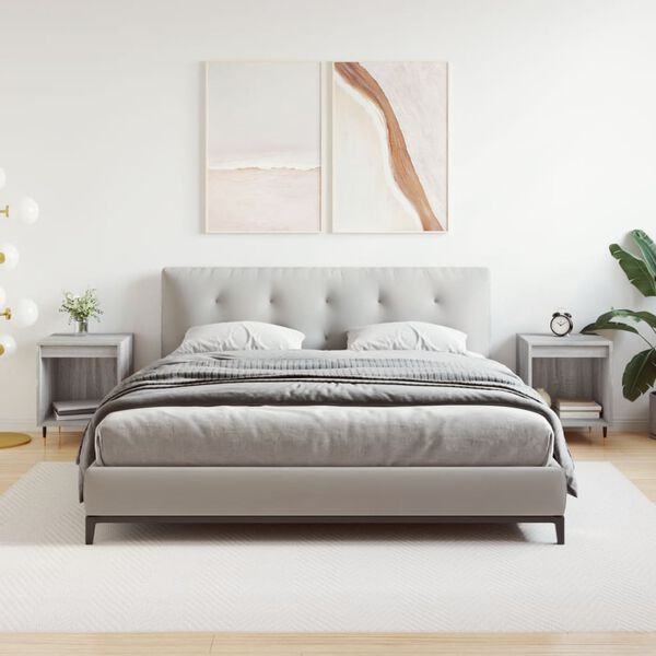 vidaXL Comodini 2pz Grigio Sonoma 40x35x50 cm in Legno Multistrato