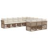 vidaXL Set Divano da Giardino 11 pcs Beige polyrattan