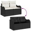 vidaXL Set Divano da Giardino 9 pcs Nero e Crema polyrattan