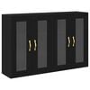 vidaXL Armadi da Parete 2 pz Rovere Nero 69,5 x 34 x 90 cm