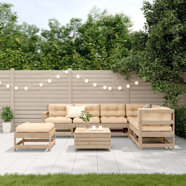 vidaXL Set Salotto Giardino 8 pz Cuscini Antracite Legno Massello Pino