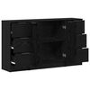 vidaXL Credenza con cassetto 3 pcs Rovere Nero Legno multistrato