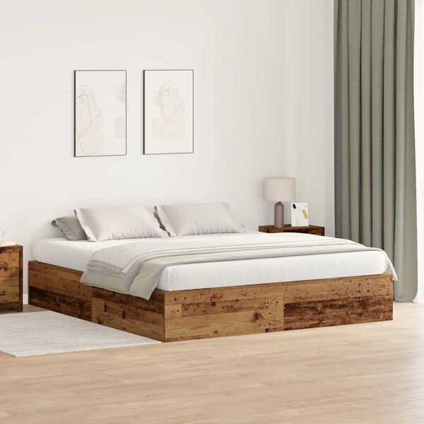 vidaXL Struttura letto con contenitore Legno vecchio 180 x 200 cm