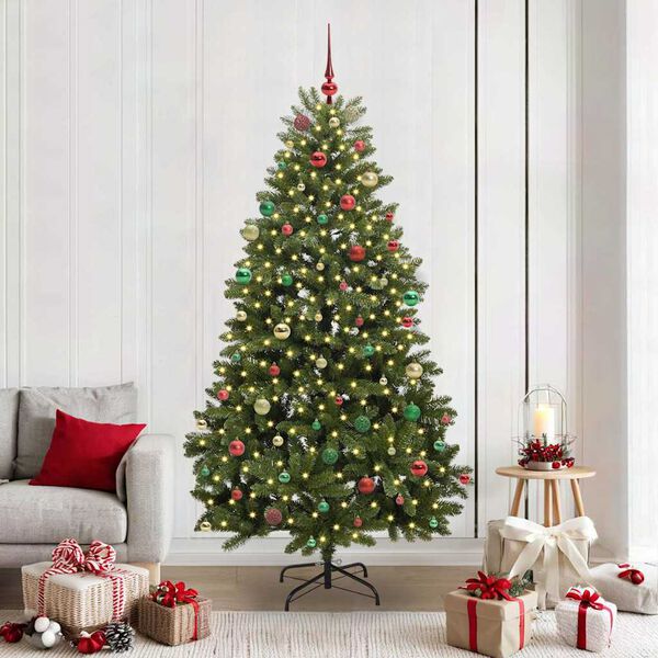 vidaXL Albero di Natale artificiale Verde 210 cm PVC e Metallo