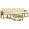 vidaXL Set di divani da esterno 5 pz Bianco e Crema