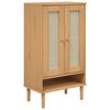 vidaXL Scarpiera SENJA Aspetto Rattan Marrone 59,5x35x107 cm Massello