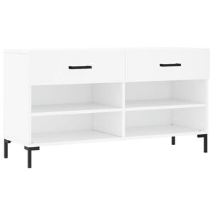 vidaXL Panca Porta Scarpe Bianca 102x35x55 cm in Legno Multistrato